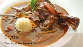  Presentation with vegetables - Slide set having leg-of-lamb-stew background and a coral colored foreground