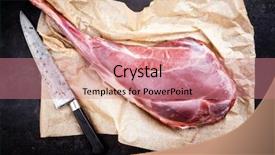  Presentation with cardboard or brown board paper - Beautiful presentation featuring leg of venison with bone backdrop and a coral colored foreground