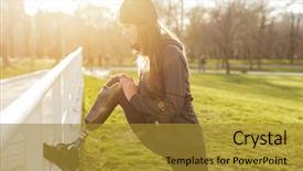  Presentation with prosthetic leg - Slide deck featuring leg on grass using railing background and a gold colored foreground