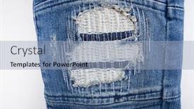  Presentation with texture jeans texture denim - Presentation design having leg torn jeans denim texture background and a light blue colored foreground