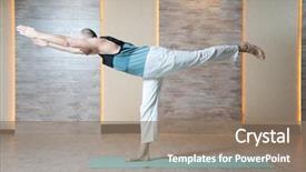  Presentation with professional tennis player athlete man - Slide set featuring leg with arms stretched forward background and a coral colored foreground