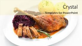  Presentation with leg exam - Beautiful presentation design featuring leg with braised red cabbage backdrop and a blonde colored foreground