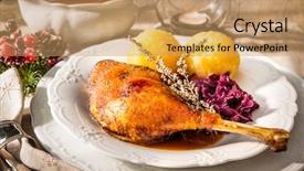  Presentation with christmas red - Slides with leg with braised red cabbage background and a coral colored foreground