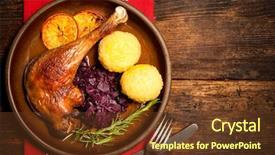  Presentation with christmas red - Slide set featuring leg with braised red cabbage background and a tawny brown colored foreground