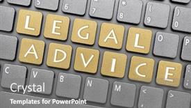  Presentation with legal - Beautiful PPT theme featuring legal-advice-key-on-keyboard and a gray colored foreground