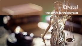  Presentation with judge - Cool new slides with legal-and-law-concept-statue backdrop and a coral colored foreground