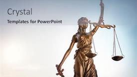  Presentation with lady justice - Theme consisting of legal-and-law-concept-statue background and a light blue colored foreground