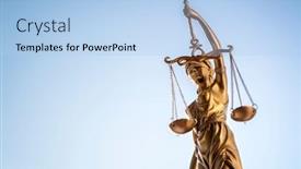  Presentation with lady justice - Presentation consisting of legal-and-law-concept-statue background and a light blue colored foreground