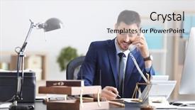  Presentation with notary - Beautiful theme featuring legal andsocial justice - young male notary working backdrop and a sky blue colored foreground