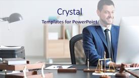  Presentation with notary - Slide deck featuring legal andsocial justice - young male notary working background and a sky blue colored foreground