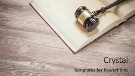  Presentation with legal - Beautiful slide deck featuring legal background - judge gavel on the brown backdrop and a  colored foreground