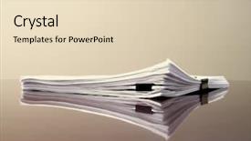  Presentation with files - Amazing PPT theme having legal document - office desk with files papers backdrop and a lemonade colored foreground