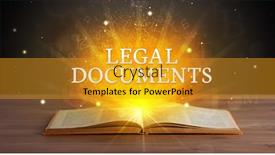  Presentation with legal - Colorful PPT layouts enhanced with legal-documents-inscription-coming-out backdrop and a gold colored foreground