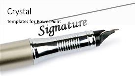  Presentation with legal - Slide set enhanced with legal forms - pen and signature isolated background and a  colored foreground