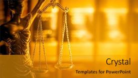  Presentation with golden light - Theme enhanced with legal law concept image scales background and a gold colored foreground