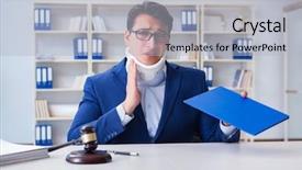  Presentation with medical concept - Colorful PPT theme enhanced with legal liability - judge in medical insurance concept backdrop and a light gray colored foreground