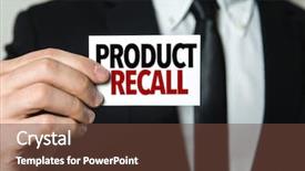  Presentation with product - Beautiful presentation theme featuring legal liability - product recall backdrop and a tawny brown colored foreground