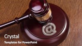  Presentation with email - Beautiful theme featuring legal mail - gavel and email cybercrime concept backdrop and a tawny brown colored foreground