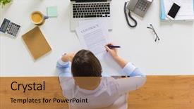  Presentation with legal document - Amazing presentation theme having legal pad - business people and work concept backdrop and a  colored foreground