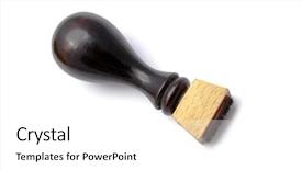  Presentation with stamp - Beautiful presentation theme featuring legal pad - old wooden stamp isolated backdrop and a white colored foreground