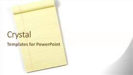  Presentation with yellow legal pad - Colorful PPT theme enhanced with legal pad isolated on white backdrop and a cream colored foreground
