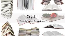  Presentation with many books - Slides featuring legal paper - many books on the white background and a white colored foreground
