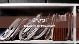  Presentation with cuban cigars in boxes - Audience pleasing theme consisting of legal paper - office shelves full of files backdrop and a  colored foreground