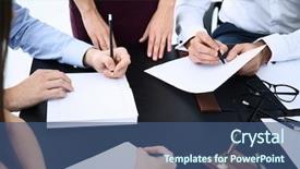  Presentation with lawyer - PPT layouts consisting of legal paperwork - lawyer having meeting in office background and a ocean colored foreground