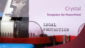  Presentation with legal - Beautiful PPT theme featuring legal-protection-phrase-written backdrop and a sky blue colored foreground