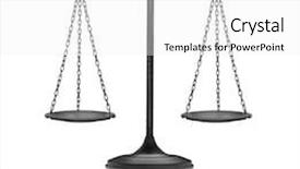  Presentation with balance - Presentation enhanced with legal scales - metal balance background and a white colored foreground