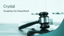  Presentation with legal - Amazing PPT theme having legal scales - wooden judges gavel on wooden backdrop and a sky blue colored foreground