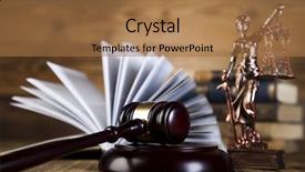  Presentation with gavel - Presentation with legal system - wooden gavel and books background and a coral colored foreground