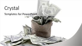  Presentation with the money hundred - Amazing presentation theme having legal tender - canvas money sack with one backdrop and a white colored foreground