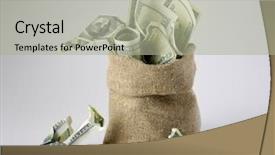  Presentation with the money hundred - Slide set enhanced with legal tender - canvas money sack with one background and a mint green colored foreground