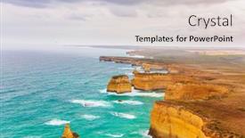  Presentation with white snow - PPT layouts with legendary-cliffs-twelve-apostles background and a lemonade colored foreground