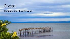  Presentation with strait - Amazing slides having legendary strait of magellan cloudy backdrop and a light blue colored foreground