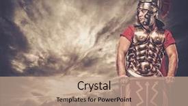  Presentation with roman soldier - Cool new presentation theme with legionary soldier against stormy sky backdrop and a coral colored foreground