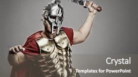  Presentation with roman soldier - Cool new presentation theme with legionary soldier ready backdrop and a gray colored foreground