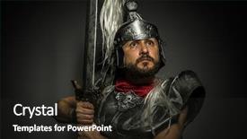  Presentation with armor - Amazing PPT theme having legionnaire roman centurion with armor backdrop and a  colored foreground