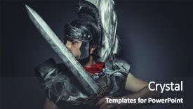  Presentation with roman army - Beautiful slide set featuring legionnaire roman centurion with armor backdrop and a dark gray colored foreground