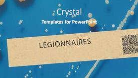  Presentation with disease infection - PPT theme with legionnaires-disease-bacterial-infection background and a teal colored foreground