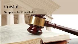  Presentation with education law - PPT theme enhanced with education legislative - judge's gavel with book background and a coral colored foreground