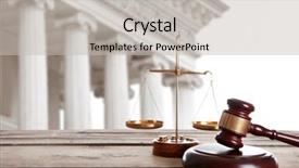  Presentation with education law - Cool new PPT theme with education legislative - judge's gavel with scales backdrop and a light gray colored foreground