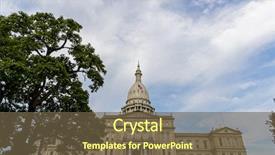  Presentation with building houses - Cool new presentation theme with legislative branch of the government backdrop and a tawny brown colored foreground