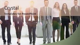  Presentation with team business top view - Presentation theme enhanced with legos - bottom view business team walking background and a lemonade colored foreground