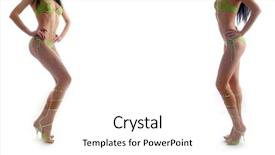  Presentation with green fashion - Slide set consisting of  background and a  colored foreground