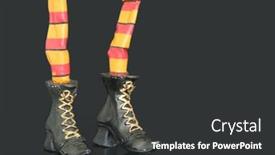  Presentation with decor - Amazing slide deck having legs-and-boots backdrop and a dark gray colored foreground