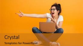  Presentation with roman clothing - Cool new presentation theme with legs crossed on the floor backdrop and a  colored foreground