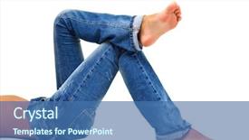  Presentation with jeans - Colorful PPT theme enhanced with legs in a blue jeans backdrop and a ocean colored foreground