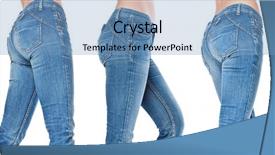  Presentation with of blue jeans denim - Beautiful slides featuring legs in a blue jeans backdrop and a teal colored foreground